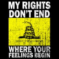 My Rights Don't End Where Your Feelings Begin Drawstring Bag