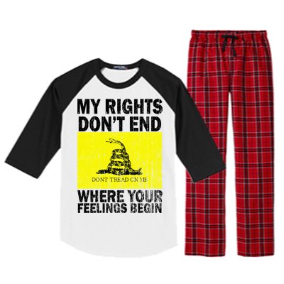 My Rights Don't End Where Your Feelings Begin Raglan Sleeve Pajama Set