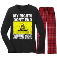 My Rights Don't End Where Your Feelings Begin Women's Long Sleeve Flannel Pajama Set 