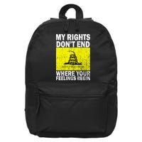My Rights Don't End Where Your Feelings Begin 16 in Basic Backpack