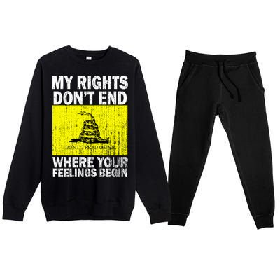 My Rights Don't End Where Your Feelings Begin Premium Crewneck Sweatsuit Set