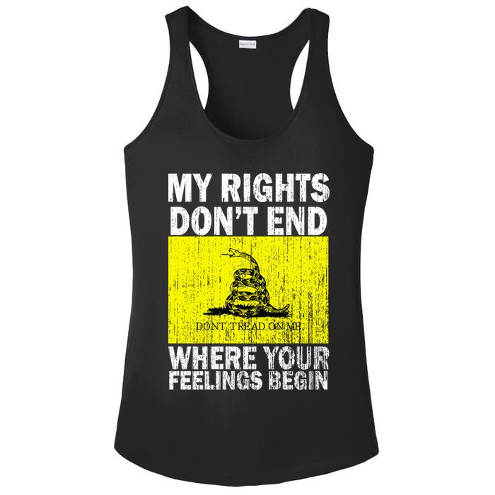 My Rights Don't End Where Your Feelings Begin Ladies PosiCharge Competitor Racerback Tank