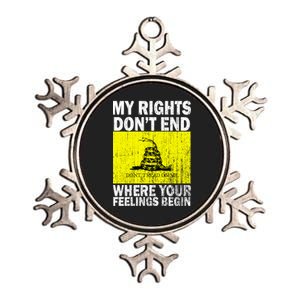 My Rights Don't End Where Your Feelings Begin Metallic Star Ornament