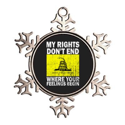 My Rights Don't End Where Your Feelings Begin Metallic Star Ornament