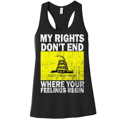 My Rights Don't End Where Your Feelings Begin Women's Racerback Tank