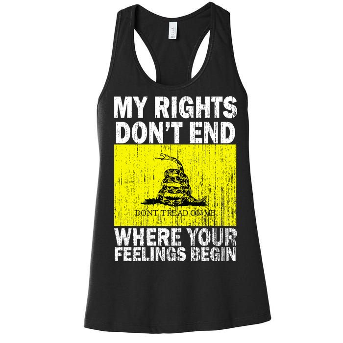 My Rights Don't End Where Your Feelings Begin Women's Racerback Tank