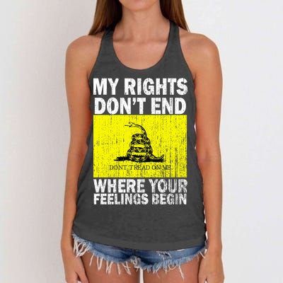 My Rights Don't End Where Your Feelings Begin Women's Knotted Racerback Tank