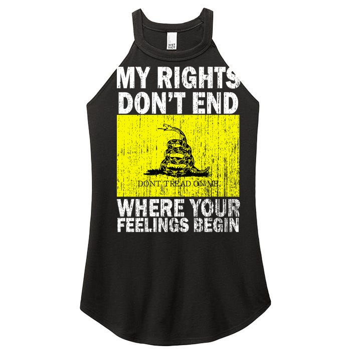 My Rights Don't End Where Your Feelings Begin Women's Perfect Tri Rocker Tank