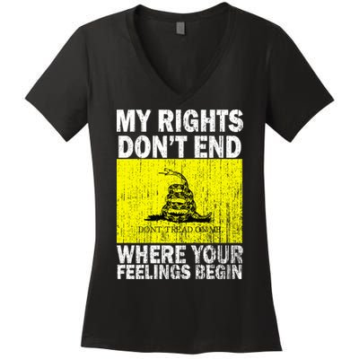 My Rights Don't End Where Your Feelings Begin Women's V-Neck T-Shirt