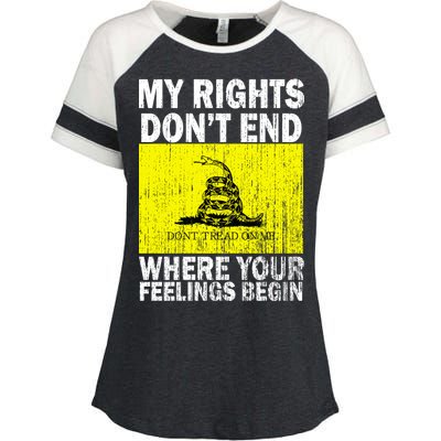 My Rights Don't End Where Your Feelings Begin Enza Ladies Jersey Colorblock Tee