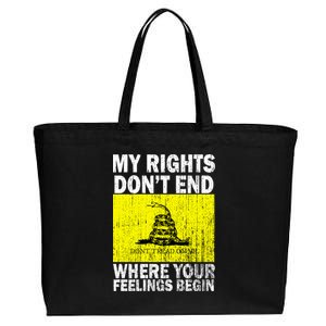 My Rights Don't End Where Your Feelings Begin Cotton Canvas Jumbo Tote