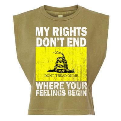 My Rights Don't End Where Your Feelings Begin Garment-Dyed Women's Muscle Tee