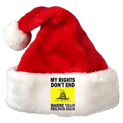 My Rights Don't End Where Your Feelings Begin Premium Christmas Santa Hat