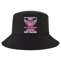 My Scars Tell A Story Breast Cancer Awareness Cool Comfort Performance Bucket Hat