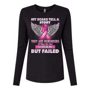 My Scars Tell A Story Breast Cancer Awareness Womens Cotton Relaxed Long Sleeve T-Shirt