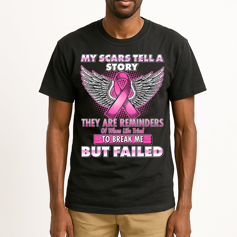 My Scars Tell A Story Breast Cancer Awareness Tall T-Shirt