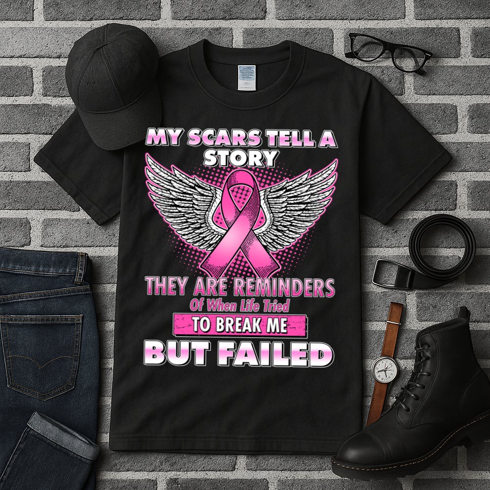 My Scars Tell A Story Breast Cancer Awareness Tall T-Shirt