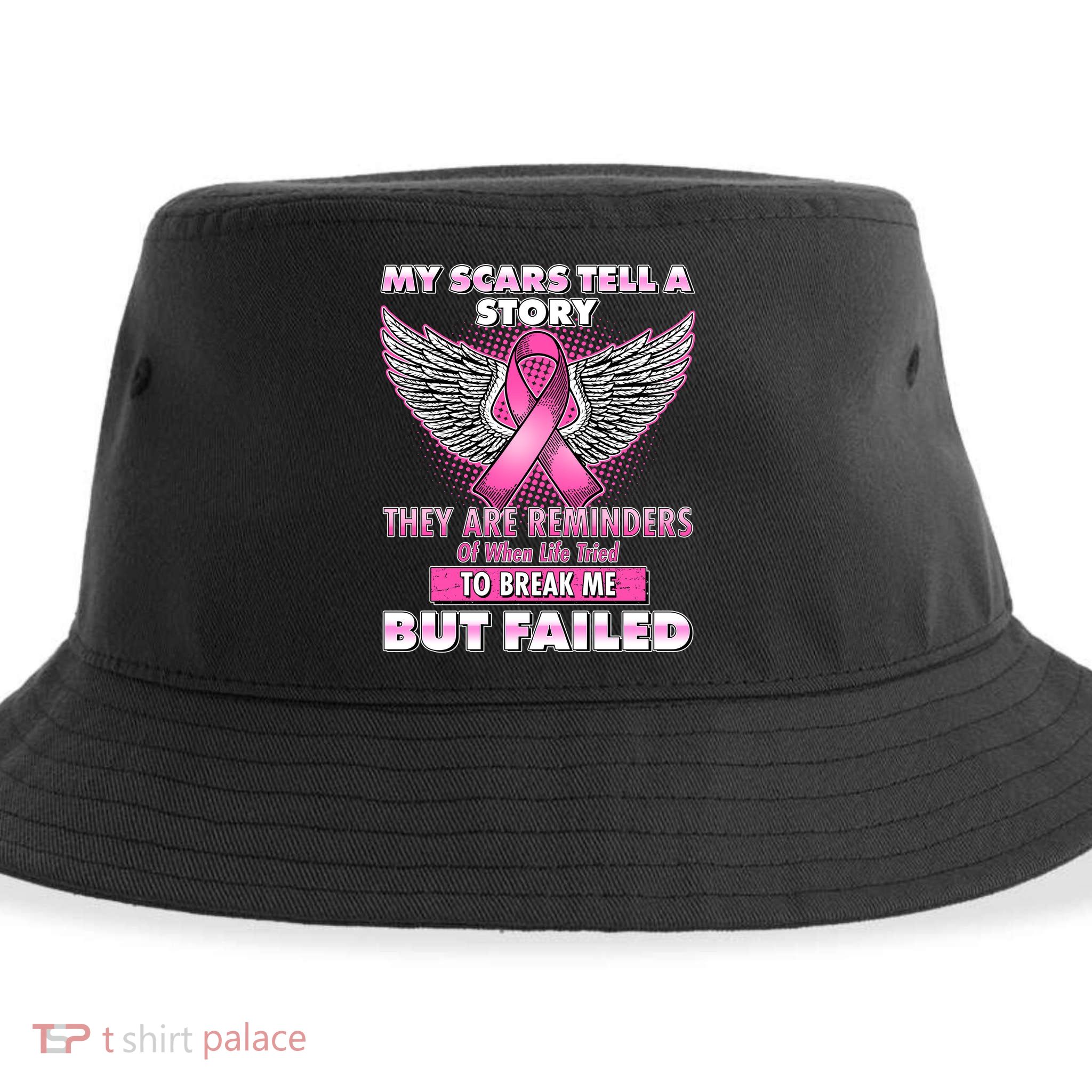 My Scars Tell A Story Breast Cancer Awareness Sustainable Bucket Hat