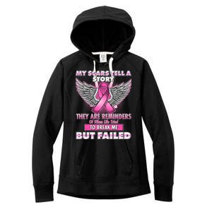 My Scars Tell A Story Breast Cancer Awareness Women's Fleece Hoodie