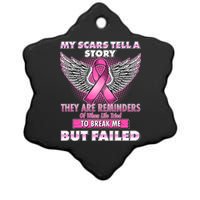 My Scars Tell A Story Breast Cancer Awareness Ceramic Star Ornament