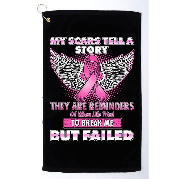 My Scars Tell A Story Breast Cancer Awareness Golf Towel