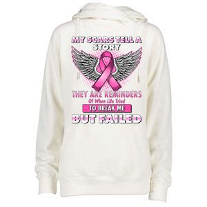 My Scars Tell A Story Breast Cancer Awareness Womens Funnel Neck Pullover Hood