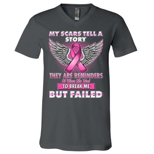 My Scars Tell A Story Breast Cancer Awareness V-Neck T-Shirt