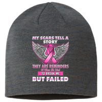 My Scars Tell A Story Breast Cancer Awareness Sustainable Beanie