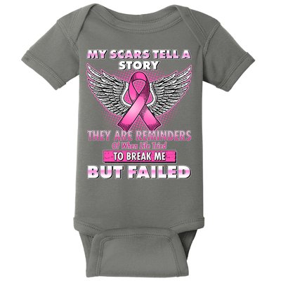 My Scars Tell A Story Breast Cancer Awareness Baby Bodysuit