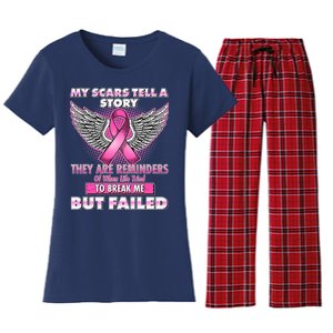 My Scars Tell A Story Breast Cancer Awareness Women's Flannel Pajama Set