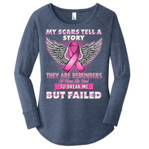 My Scars Tell A Story Breast Cancer Awareness Women's Perfect Tri Tunic Long Sleeve Shirt