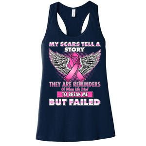 My Scars Tell A Story Breast Cancer Awareness Women's Racerback Tank