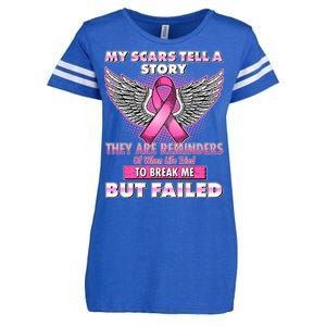 My Scars Tell A Story Breast Cancer Awareness Enza Ladies Jersey Football T-Shirt