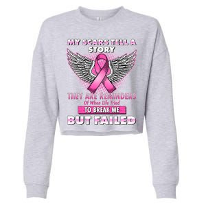 My Scars Tell A Story Breast Cancer Awareness Cropped Pullover Crew