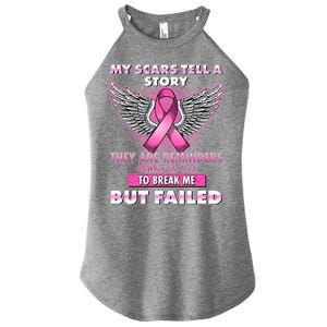 My Scars Tell A Story Breast Cancer Awareness Women's Perfect Tri Rocker Tank