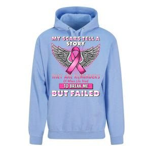 My Scars Tell A Story Breast Cancer Awareness Unisex Surf Hoodie