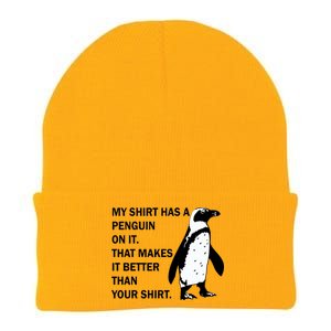 My Shirt Has A Penguin On It Knit Cap Winter Beanie