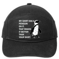 My Shirt Has A Penguin On It 7-Panel Snapback Hat