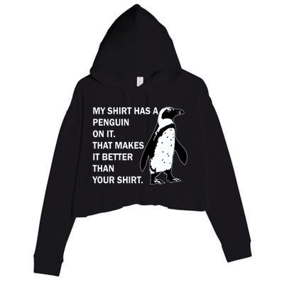 My Shirt Has A Penguin On It Crop Fleece Hoodie