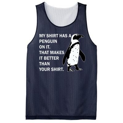 My Shirt Has A Penguin On It Mesh Reversible Basketball Jersey Tank