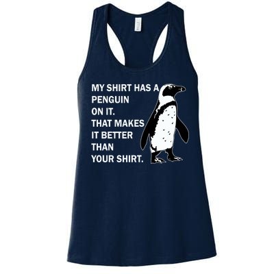 My Shirt Has A Penguin On It Women's Racerback Tank