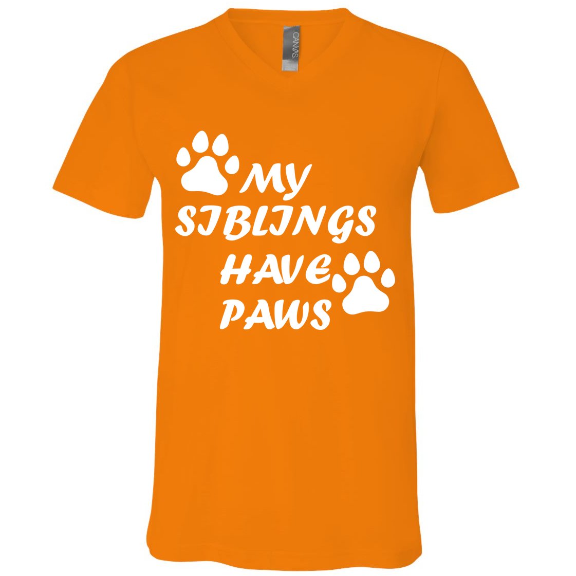 My Siblings Have Paws V-Neck T-Shirt