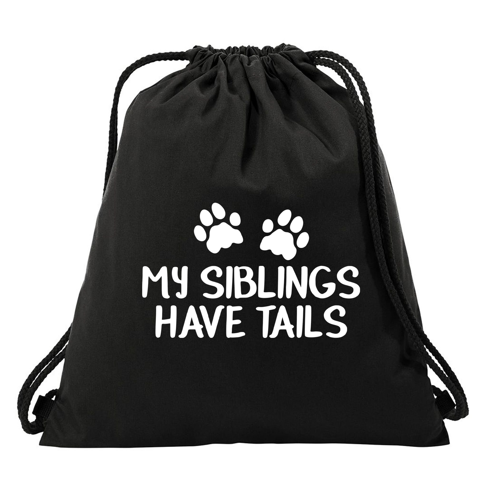 My Siblings Have Tails Drawstring Bag