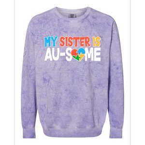 My Sister Is AU-SOME Autism Awareness Colorblast Crewneck Sweatshirt