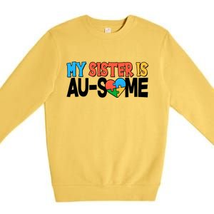 My Sister Is AU-SOME Autism Awareness Premium Crewneck Sweatshirt