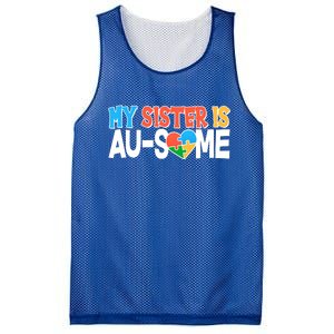 My Sister Is AU-SOME Autism Awareness Mesh Reversible Basketball Jersey Tank