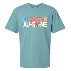 My Sister Is AU-SOME Autism Awareness Sueded Cloud Jersey T-Shirt