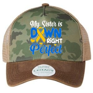 My Sister Is Down Right Perfect Down Syndrome Day Awareness Legacy Tie Dye Trucker Hat