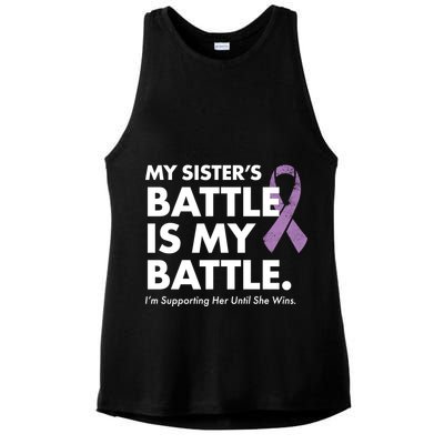 My Sisters Battle Is My Battle Lupus Ladies PosiCharge Tri-Blend Wicking Tank