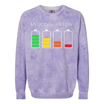 My Social Battery Colorblast Crewneck Sweatshirt